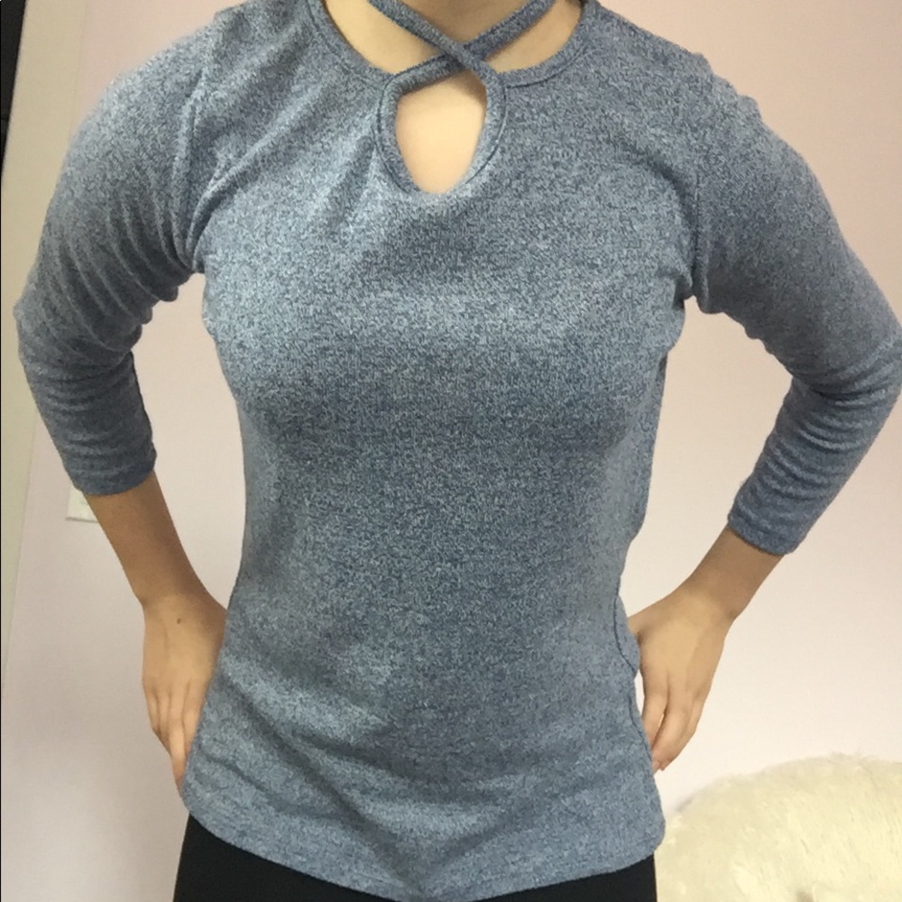 Blue crossed shirt